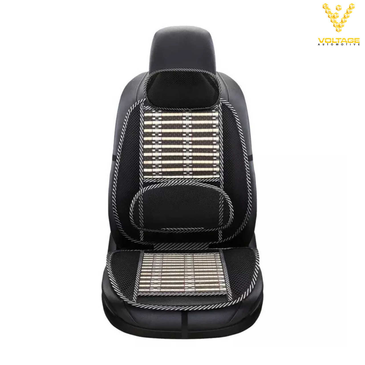 Car Universal Seat Cushion Summer Ice Silk Breathable Bamboo Silk Waist Support - Voltage Automotive BSC-02