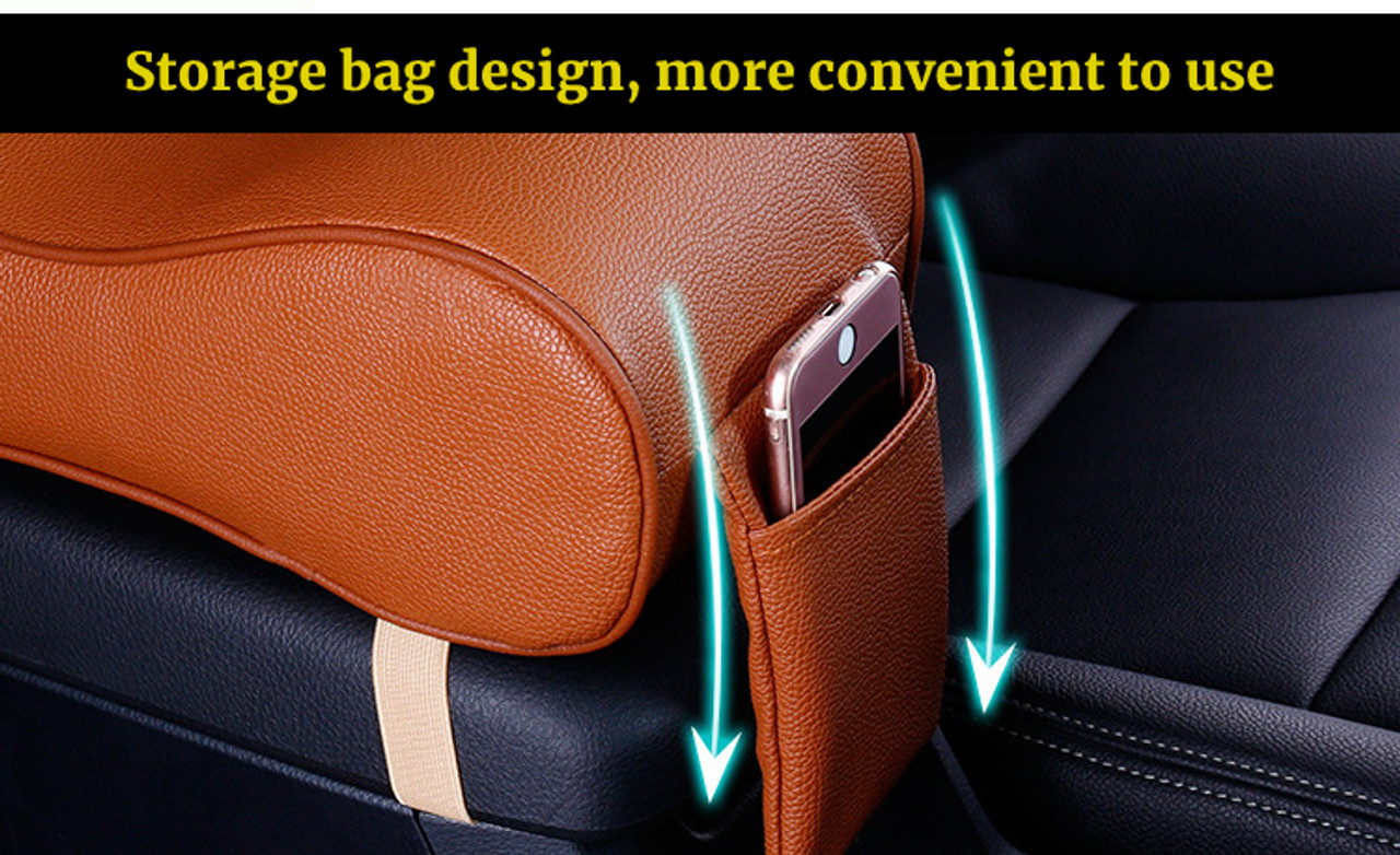 Motorcycle Car Armrest Box Booster Car Leather Seat Armrest Cushion