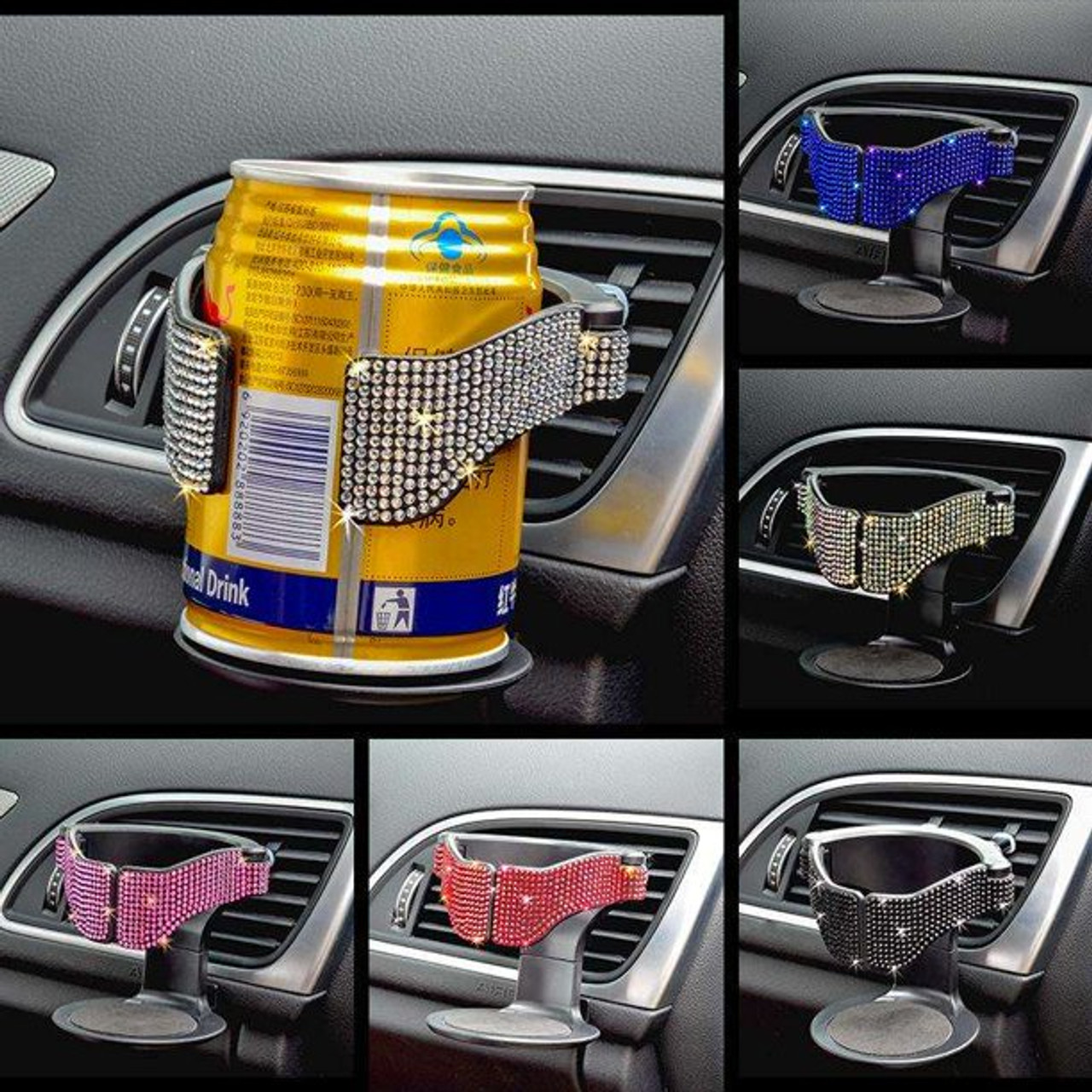 Car Air Outlet Diamond Water Cup Holder Drill Trim