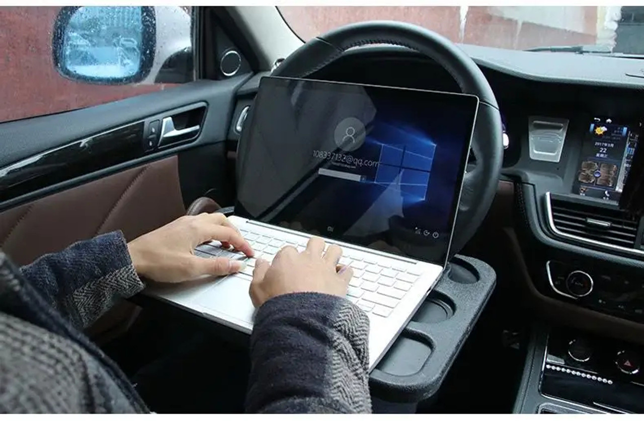 Multi Function Portable Car Steering Wheel Desk Table, Steering Wheel  Double Sided Trays, Laptop Stand Table