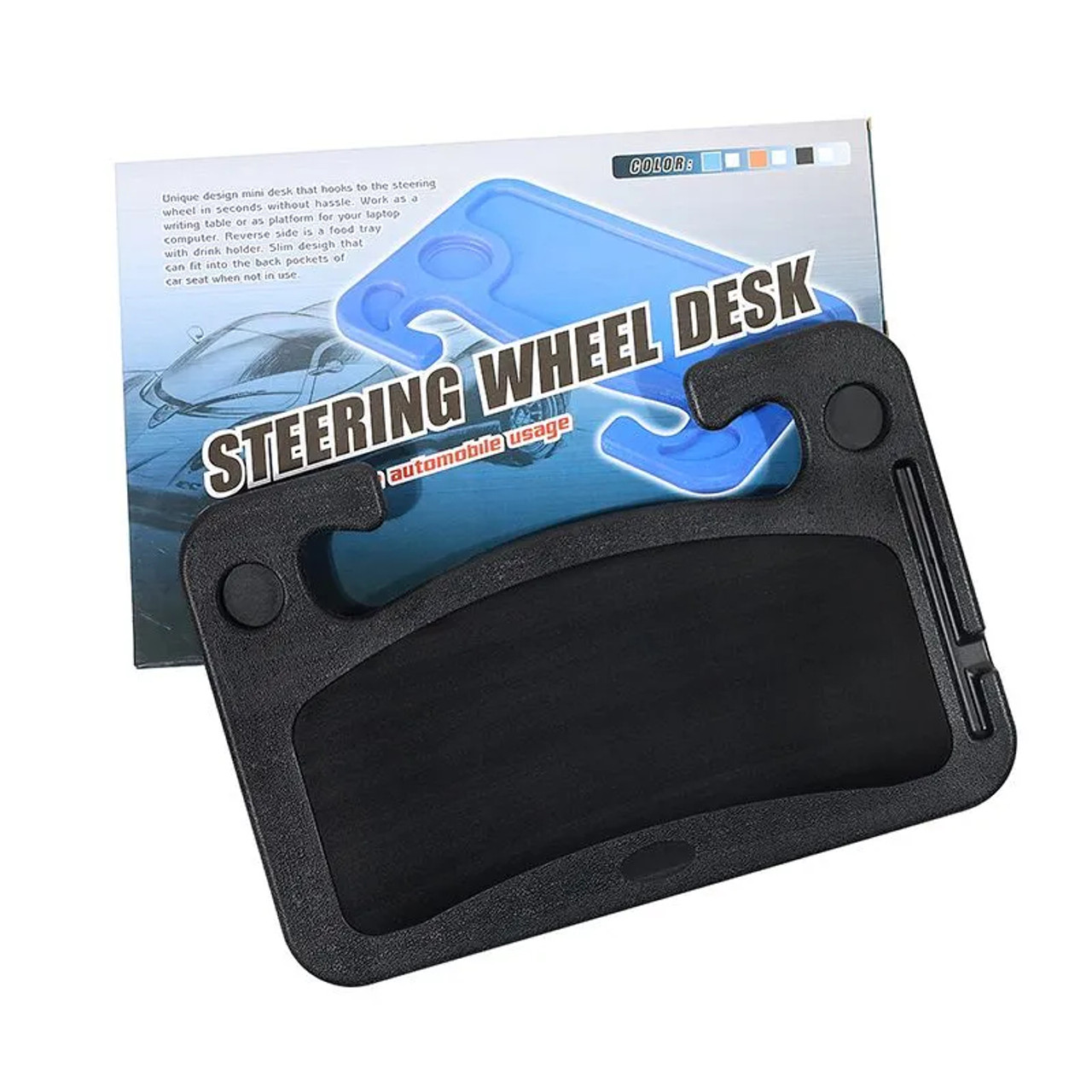 Car Steering Wheel Tray Desk Two Sided For Laptop Drink Food Work