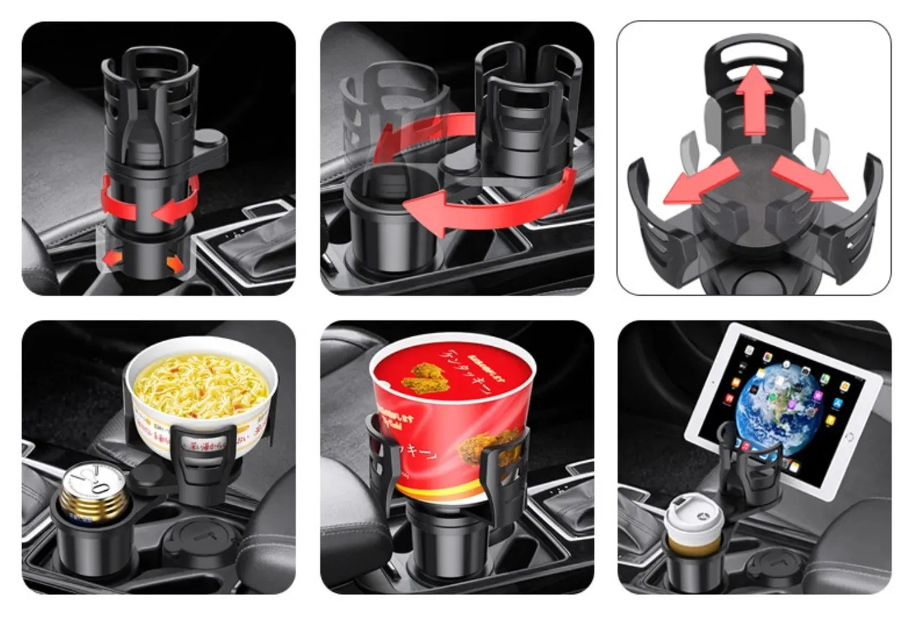 Multifunctional Cup Holder Expander 2 in 1 All Purpose Car Cup Holder and  Organizer With Adjustable