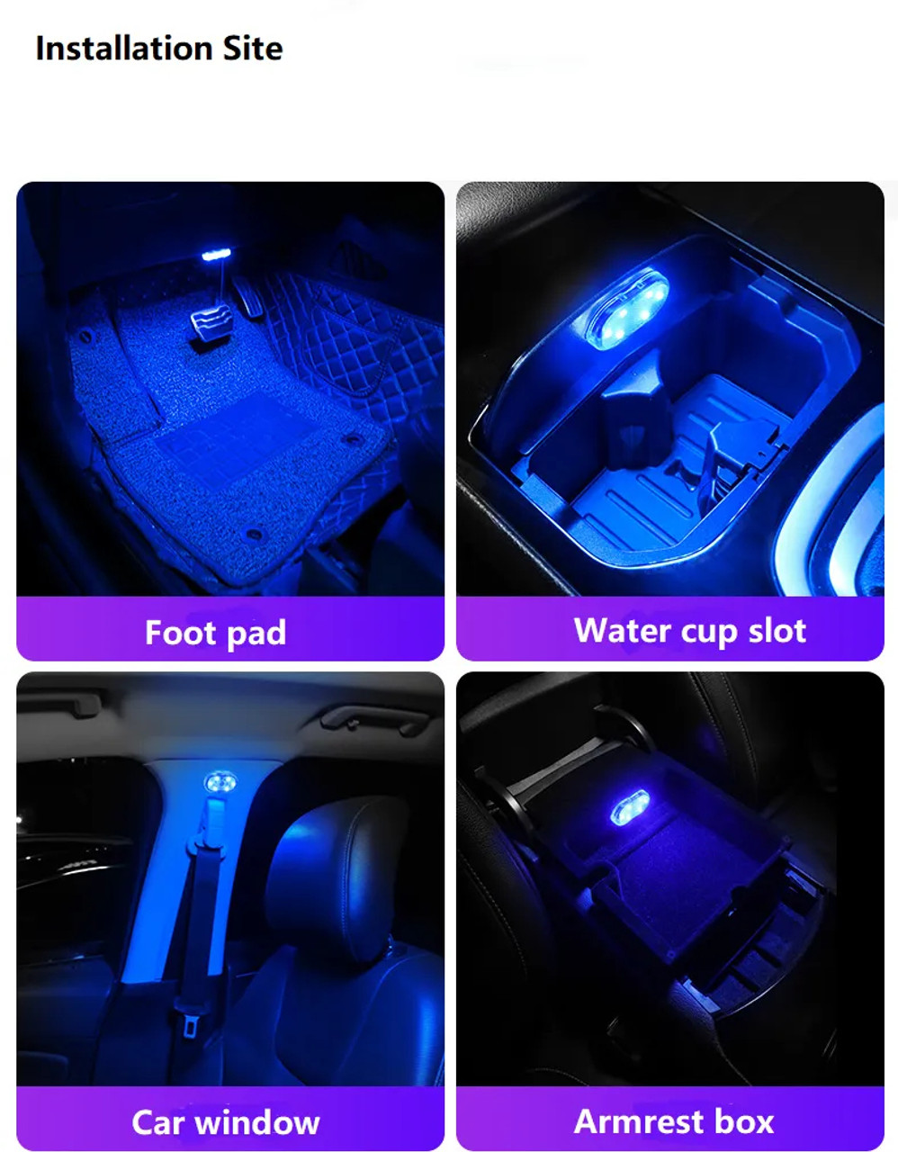 Car Interior LED Light Atmosphere Light Colorful Sensor Wiring