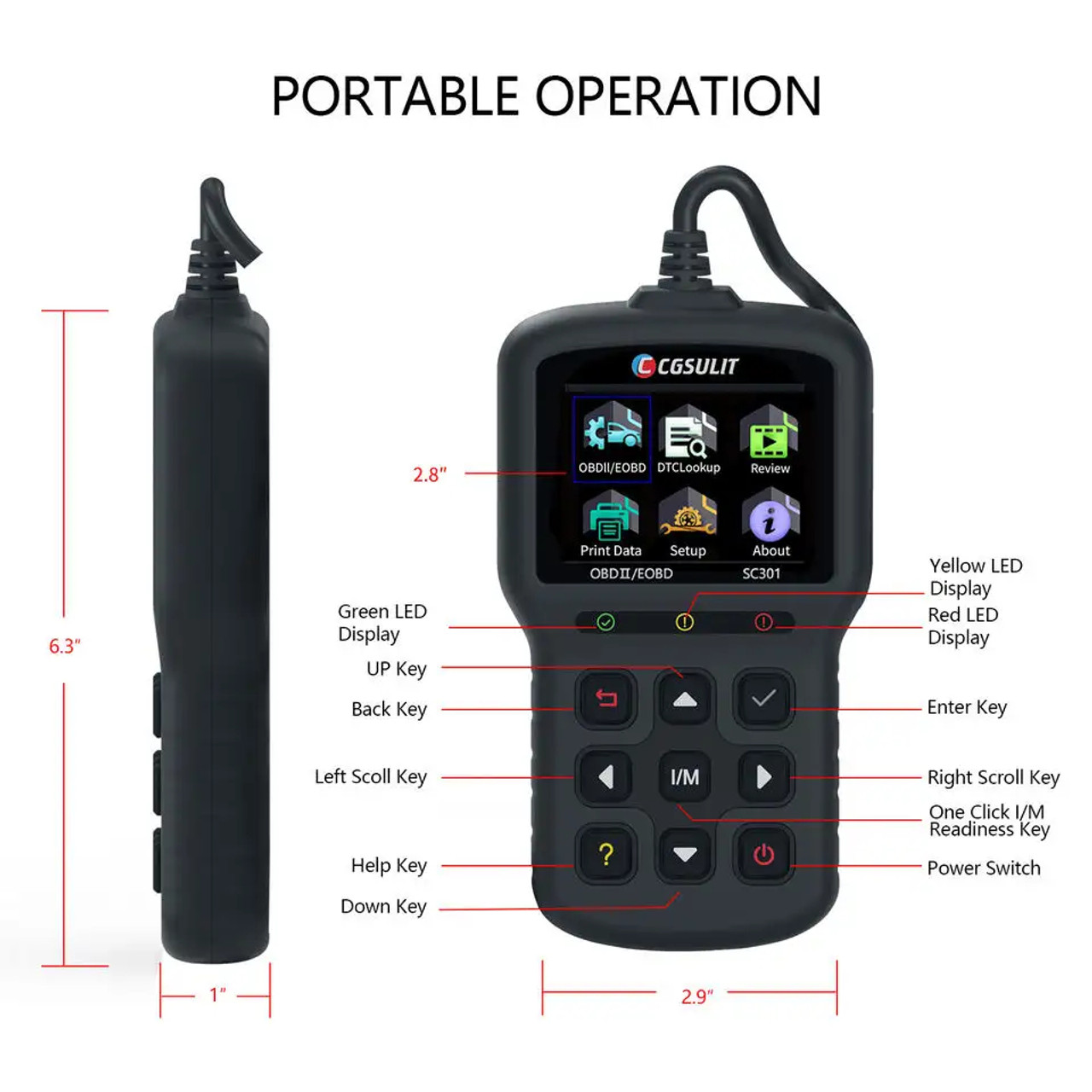 2023 New Version Factory Universal SC301 Vehicle Tools Car Code Reader Obd2  Scanner Escaner Automotriz Obd2