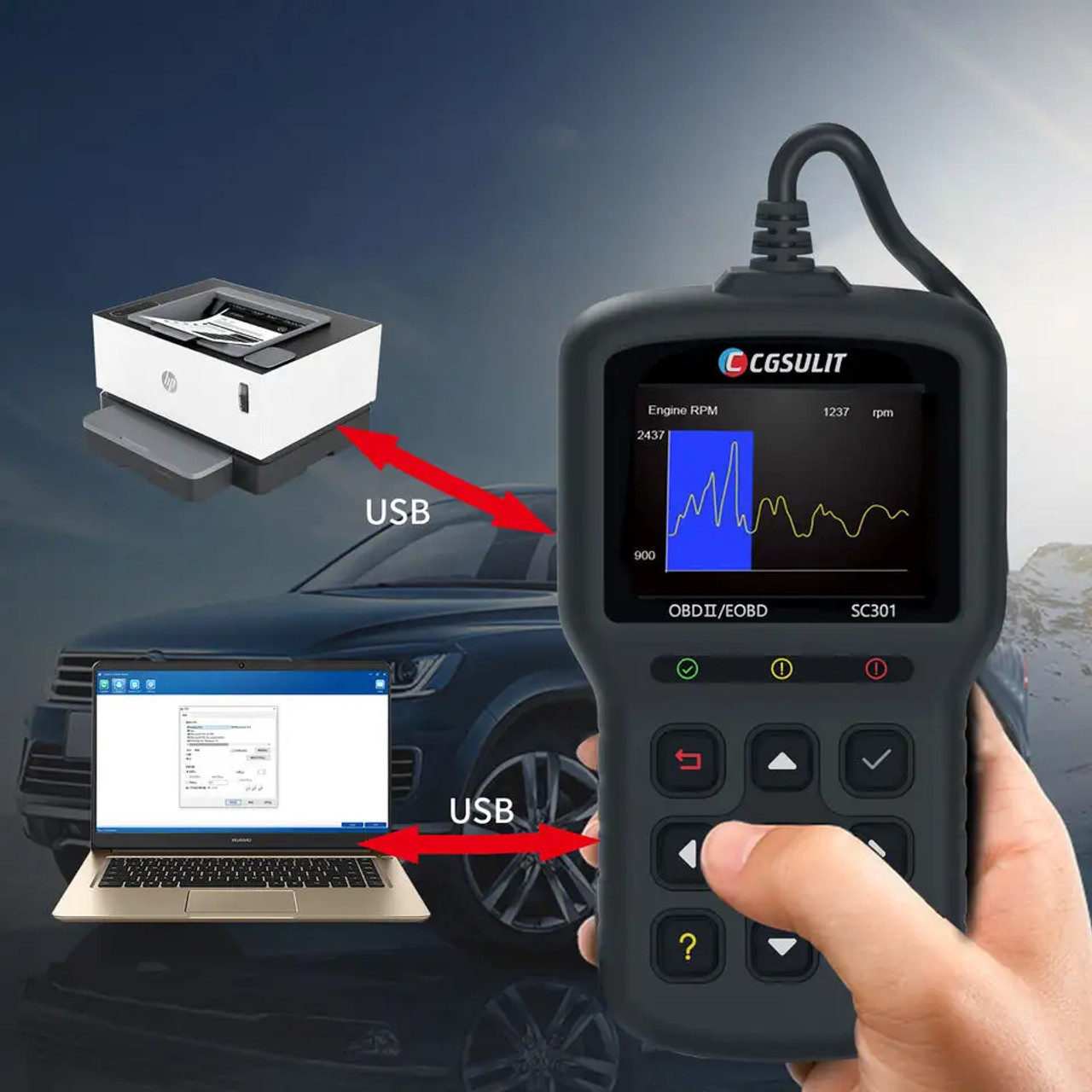 2023 New Version Factory Universal SC301 Vehicle Tools Car Code Reader Obd2  Scanner Escaner Automotriz Obd2 Auto Diagnostic Tool