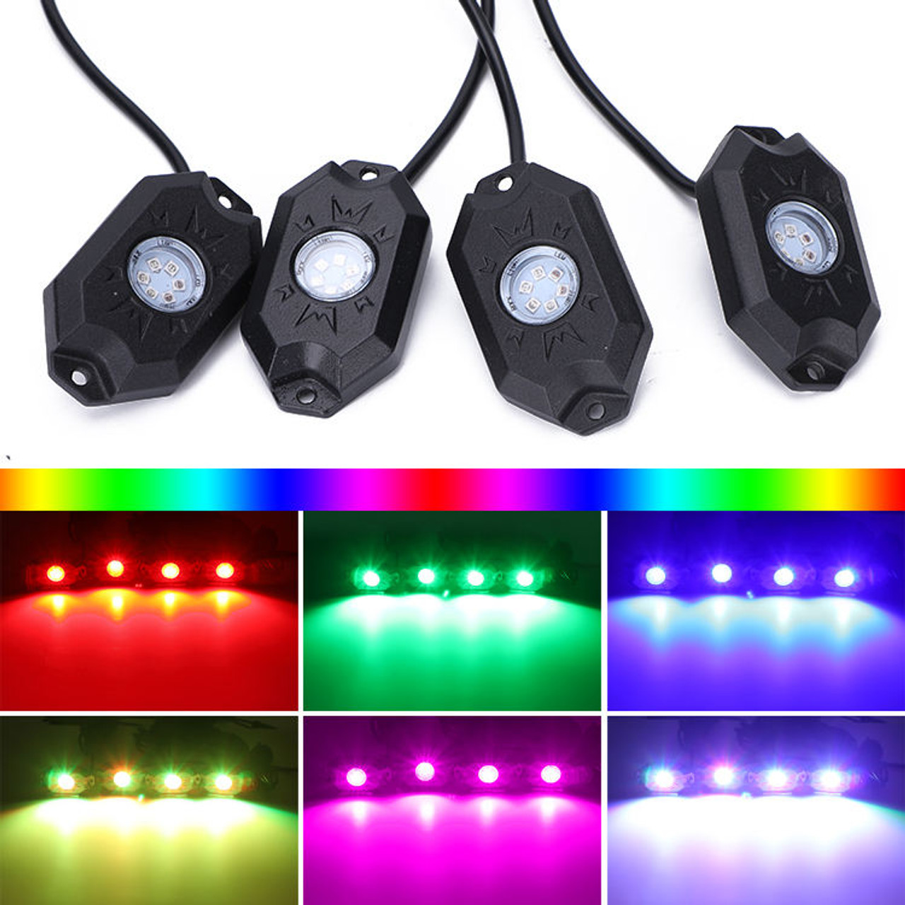 RGBW LED Rock Light Pods Neon Underglow Underbody Light Waterproof