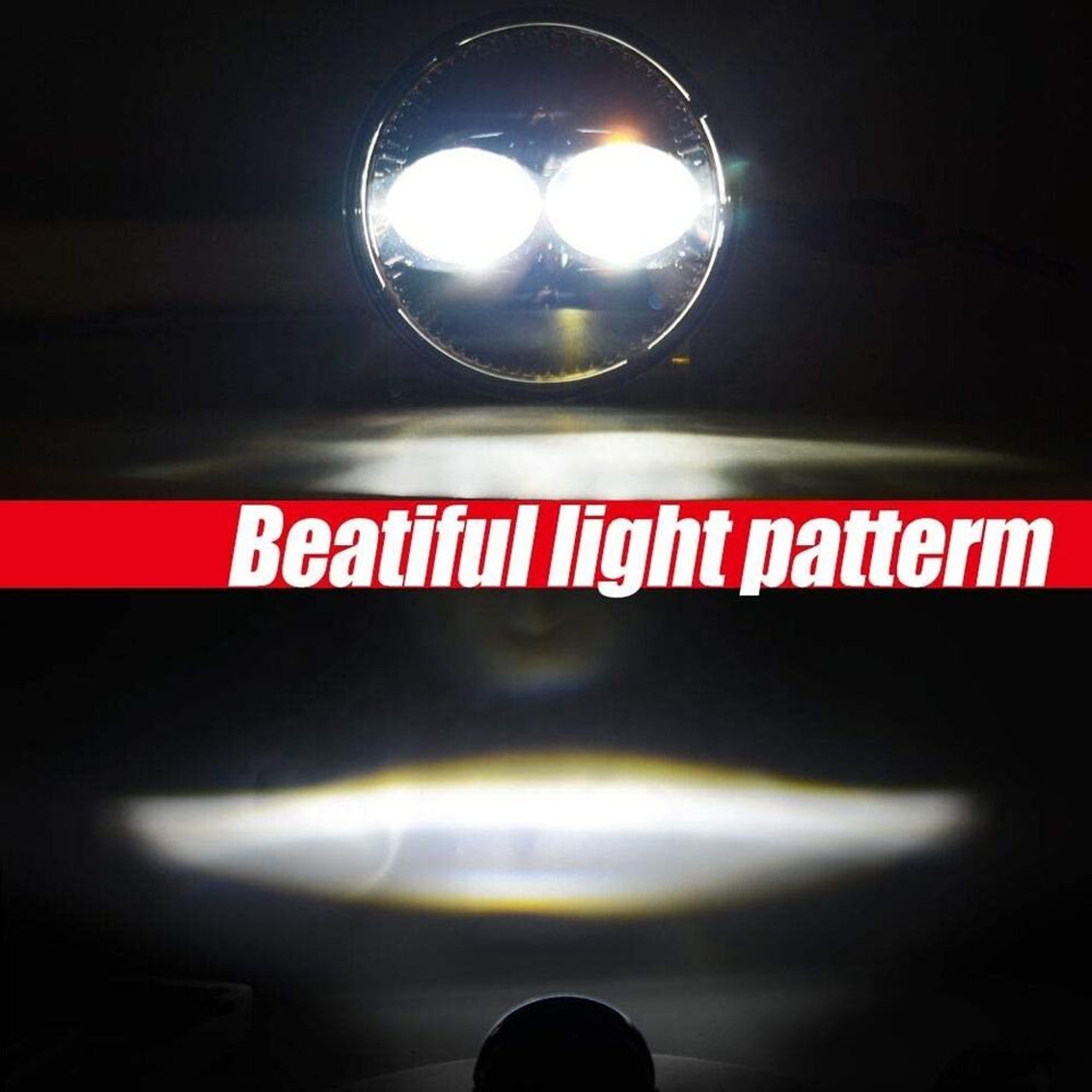 4.5in Round LED Fog Lights Front Bumper Driving Light Lamp