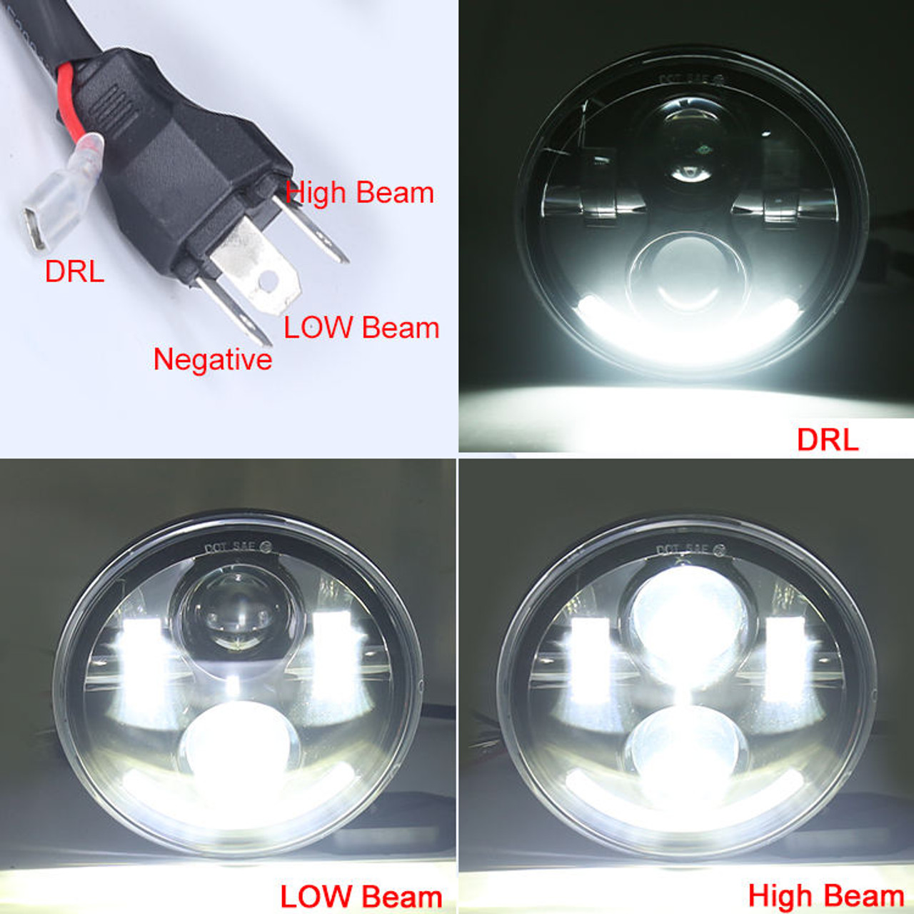 5.75 LED Headlight for Motorcycle with Multi-color DRL