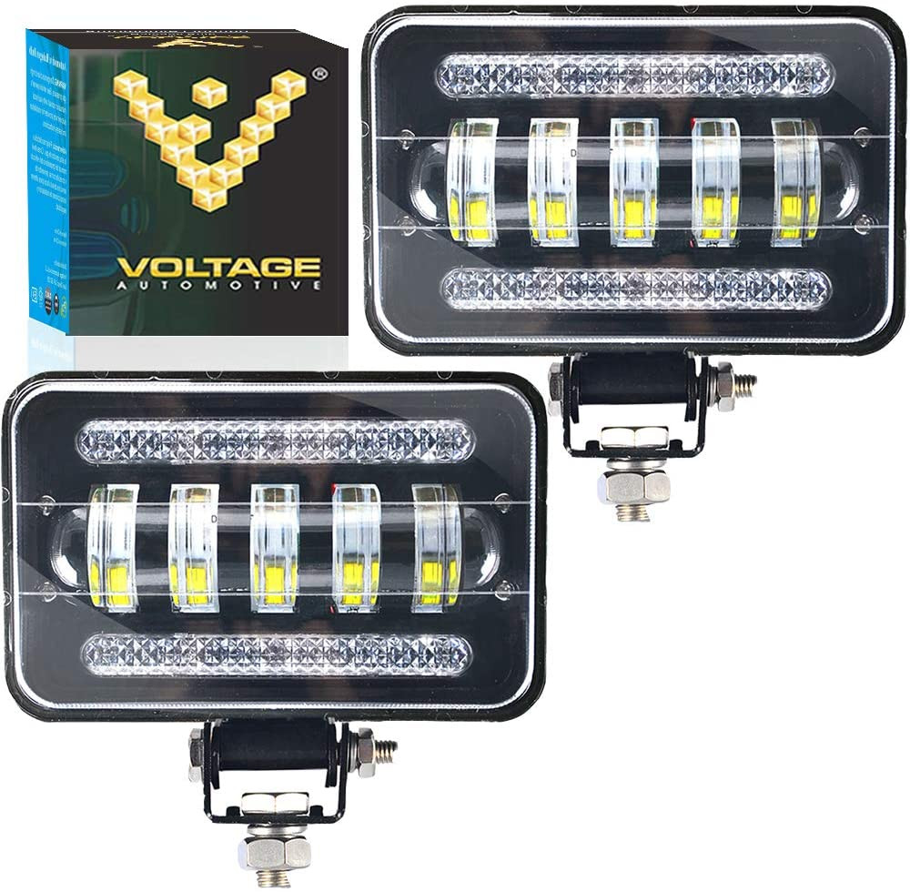 Voltage Automotive 4x6 Inch LED OffRoad Fog Light Dual Driving Lamp