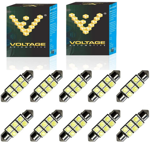 Voltage Automotive 6418 LED Bulb Festoon SV8.5 White LED License Plate Dome Light Map Reading Light