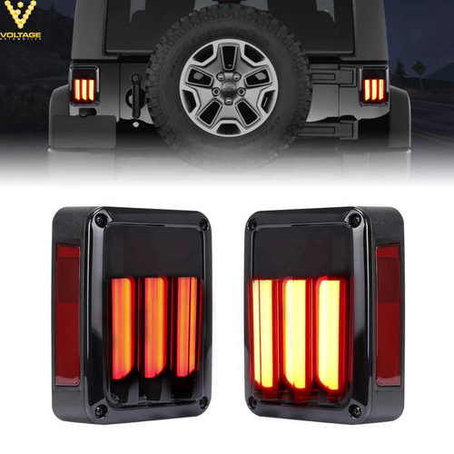 LED Tail Brake Stop Reverse Turn Signal Light Clear Lens Compatible with Jeep Wrangler JK, 1 Pair