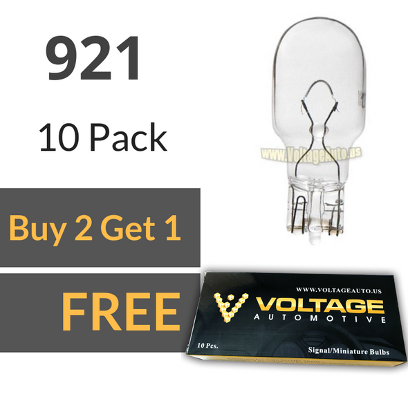 Voltage Automotive 921 Bulb For License Plate Light Side Marker Automotive Interior Light Dashboard Dome Light (Box of 10)