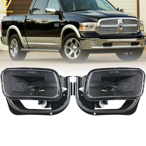 Voltage Automotive LED Fog Light Bumper 10V-30V DC 6000K Fog Lamp Replacement for Dodge Ram 1500 2500 3500 Pickup Truck, 1 Pair