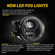 LED Fog Lights Bright Lamp 12V 27W 6000K Waterproof for Toyota Tacoma 16-19, 1 Pair