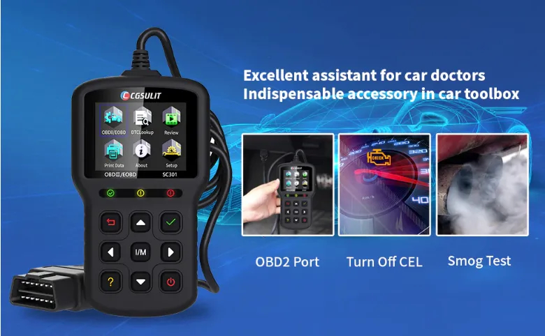 OBDII (OBD2) Scanner / Scan Tool for Check Engine Lights (CEL)