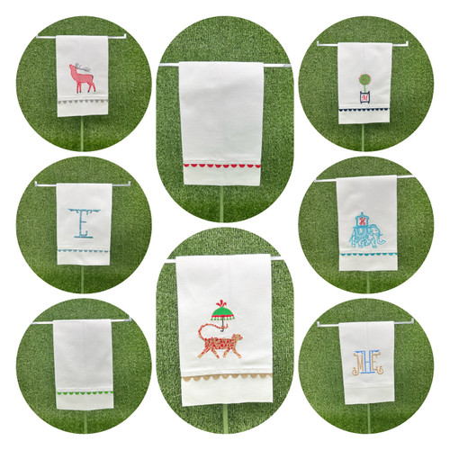 White Cotton Pique Guest Towel - With Trim
