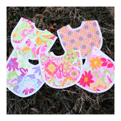Pink Flower Baby Bib 