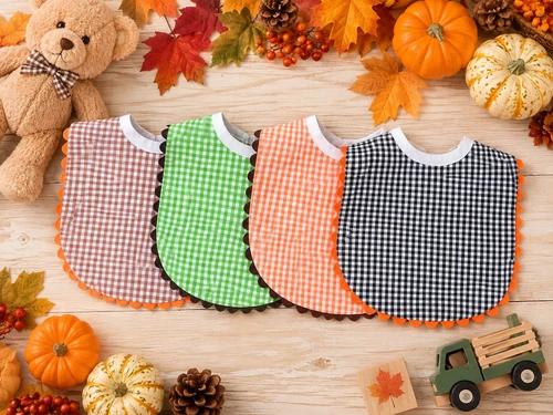 Custom Fall Gingham Bib Collection