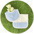 Blue Cotton Pique Custom Burp Set