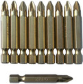 Pozi No.2 Bits Titanium-coated for screwdriver ( 10 Piece )