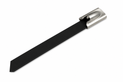 Black Polyester Coated Stainless Steel Cable Ties (Pack of 25)