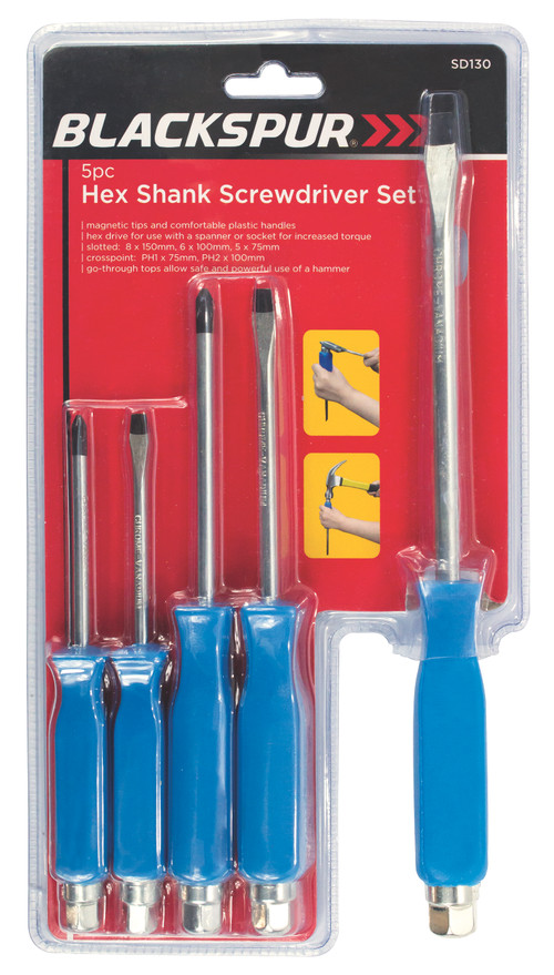 Hammer Through Screwdriver Set 5pce
