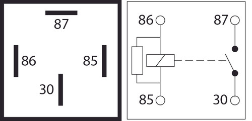 Relay 4-pin 12v 40A Open/Resistor (Pack of 1)