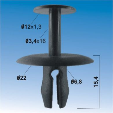 Trim Clips - Push Rivets, Peugeot (Pack OF 10)
