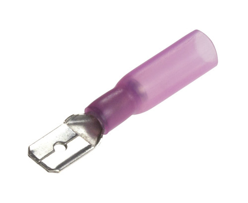 Red Male Spade 6.3mm heatshrink (Pack of 25)