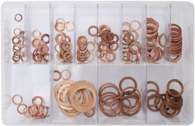 Assorted Copper Sealing Washers (Imp) (220 Pieces)