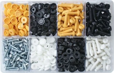 Assorted Number Plate Fasteners (300 Pieces)
