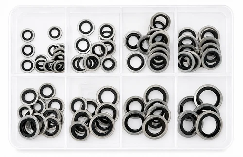 Assorted Box of Bonded Seal Washers (Dowty Washers) Metric (90 Pieces)