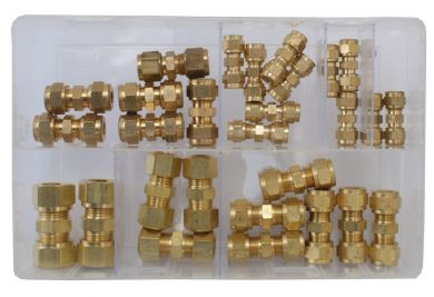 Assorted Brass Tube Couplings (Imperial) (28 Pieces)