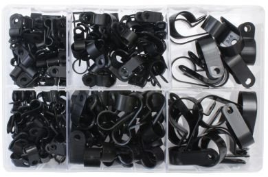 Assorted Black Nylon P-Clips (210 Pieces)