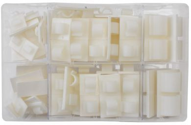 Assorted Adhesive White Nylon Cable Clips (122 Pieces)