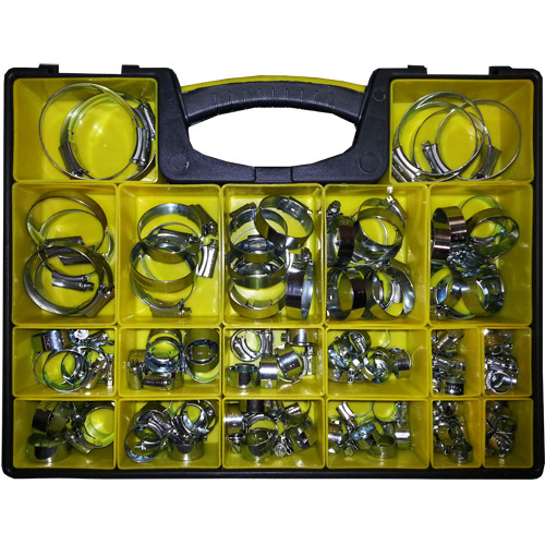 Assorted large box of Hose Clips 12-70mm (130 clips)