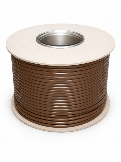 Brown Flexible PVC Cable Sleeving - 100m Reel