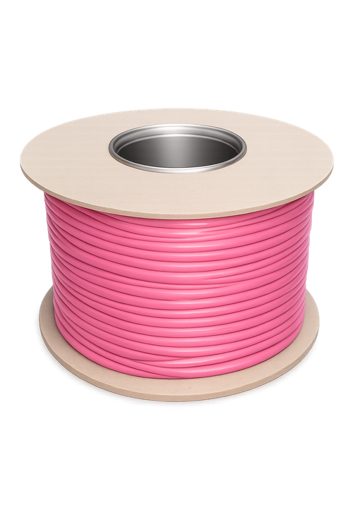 Pink Flexible PVC Cable Sleeving - 100m Reel