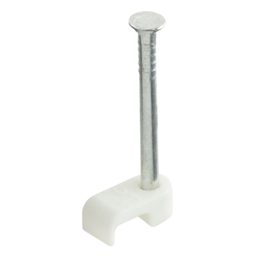 Round Bell Wire Cable Clip White - 1.0mm Pack of 100