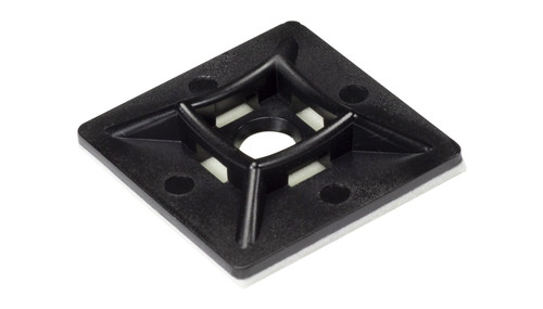 Black Self Adhesive Cable Tie Bases (Pack of 100)