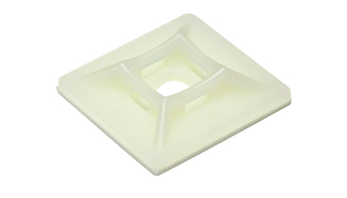 White / Natural Self Adhesive Cable Tie Bases (Pack of 100)