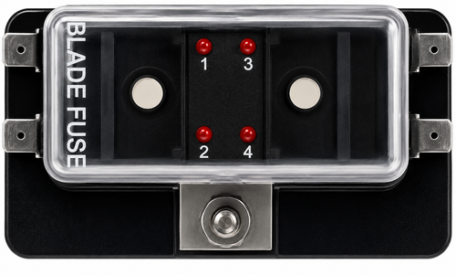 4 Position LED Blade Fuse Box (standard blade fuses) (Pack of 1)