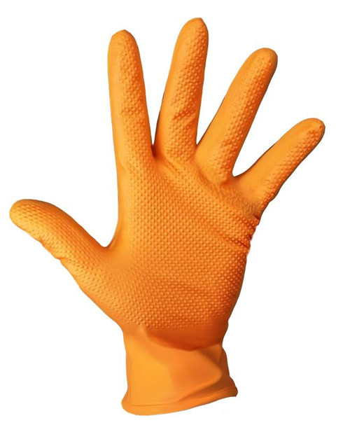 Orange Diamond Grip Nitrile Glove (Box of 100)