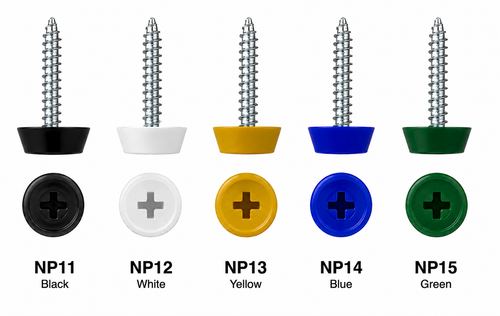 Moulded Head Number Plate Screws 3/4" (Pack of 100 pcs)