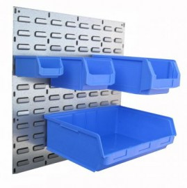 Click to enlarge Storage Bin, Steel Louvered Backing Plate