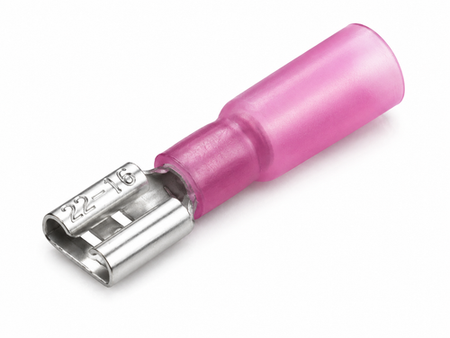 Red Female Spade 6.3mm heatshrink (Pack of 25)