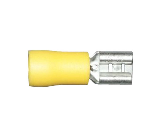 Yellow Female Spade Terminals (Pack of 100) LONG