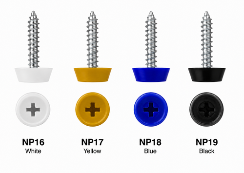 Moulded Head Number Plate Screws 1" (Pack of 100 pcs)