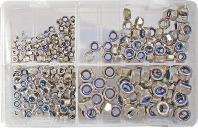 Assorted Stainless Steel Metric Nylocs  (250 pieces)