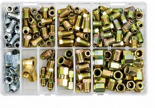 Assorted Brake Pipe Nuts & Connectors – 186 Piece Set